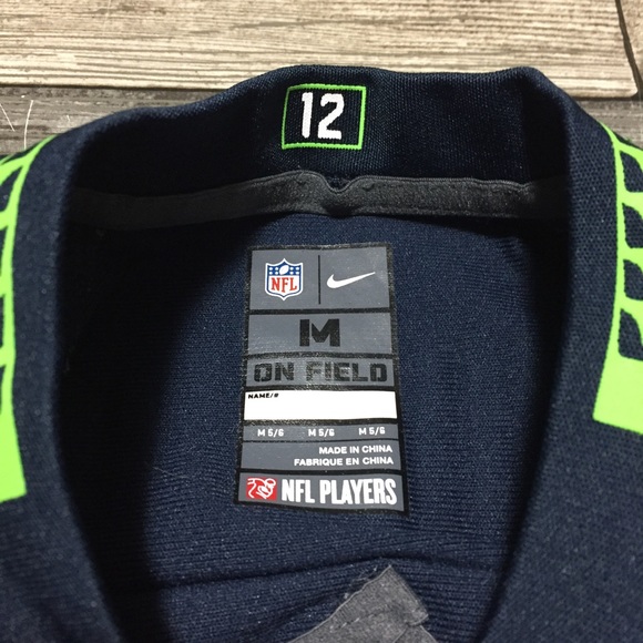 Nike On Field Seattle Seahawks NFL Football Jersey Youth M (5-6) Navy Blue - Picture 5 of 7